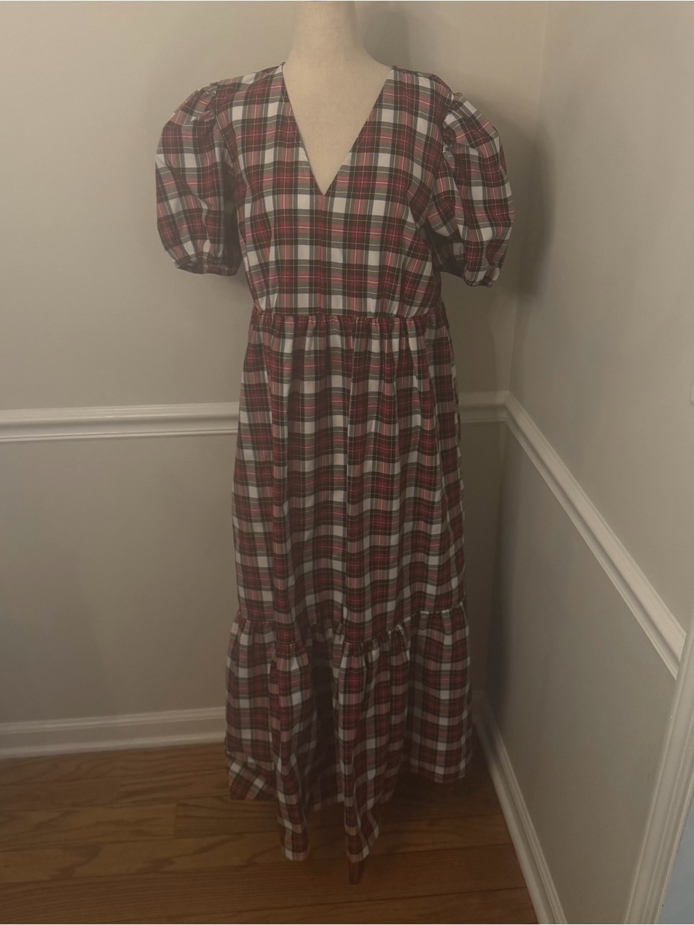 Victoria Dunn tartan plaid maxi dress- Size medium